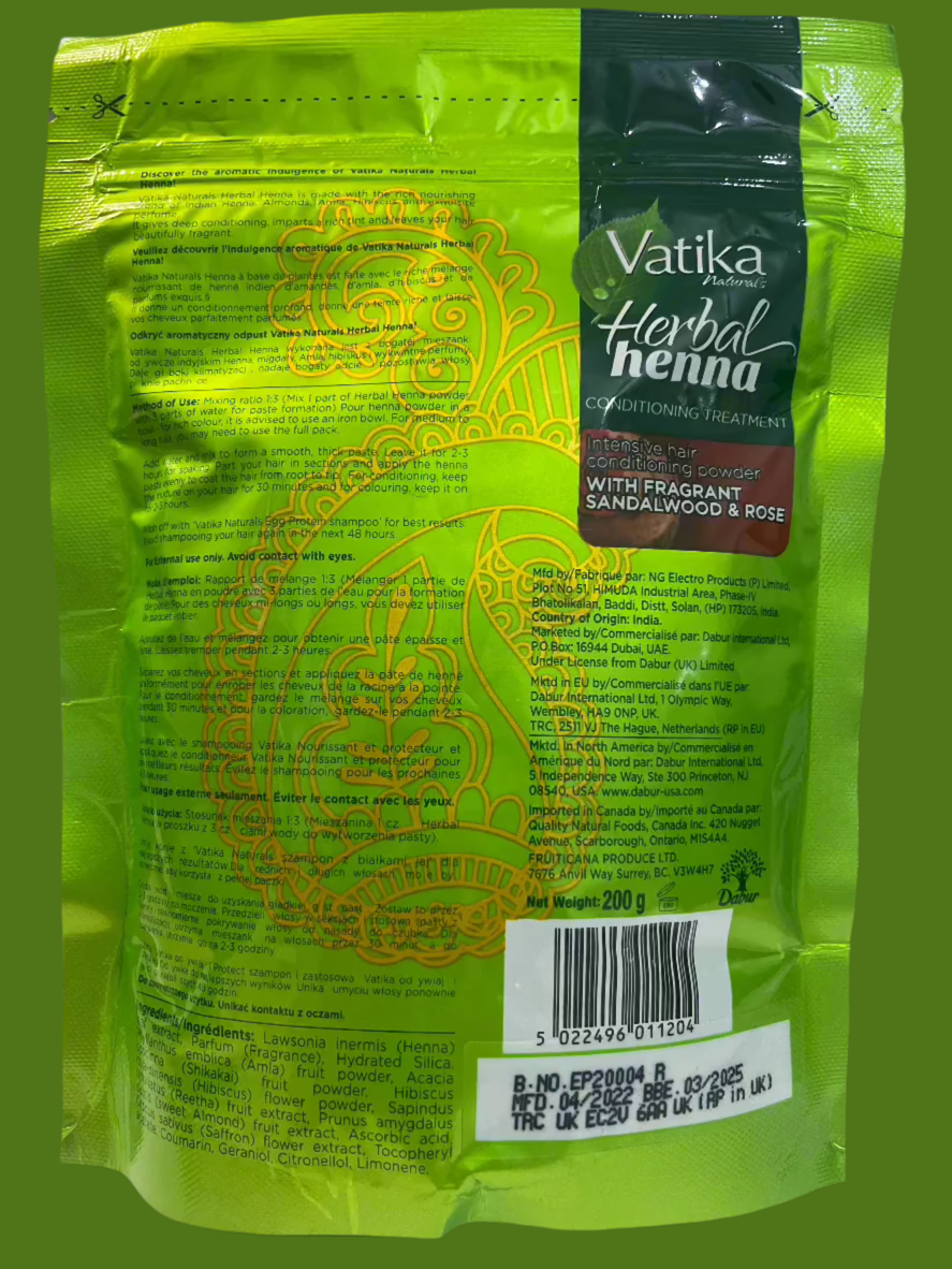 [2] Vatika Natural Dabur Herbal Henna Conditioning Treatment 200g