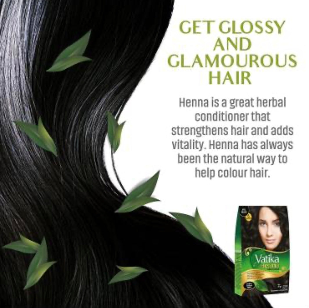 [5] Dabur Vatika Original Henna Hair Colour Powder | NO AMMONIA |- 60g (6x 10g)