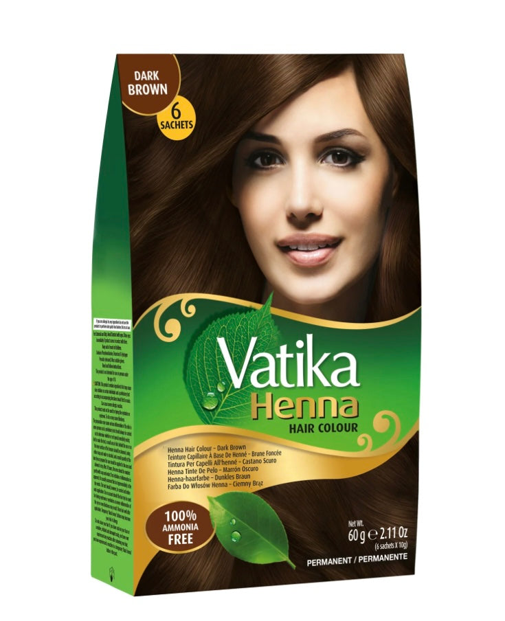 [5] Dabur Vatika Original Henna Hair Colour Powder | NO AMMONIA |- 60g (6x 10g)