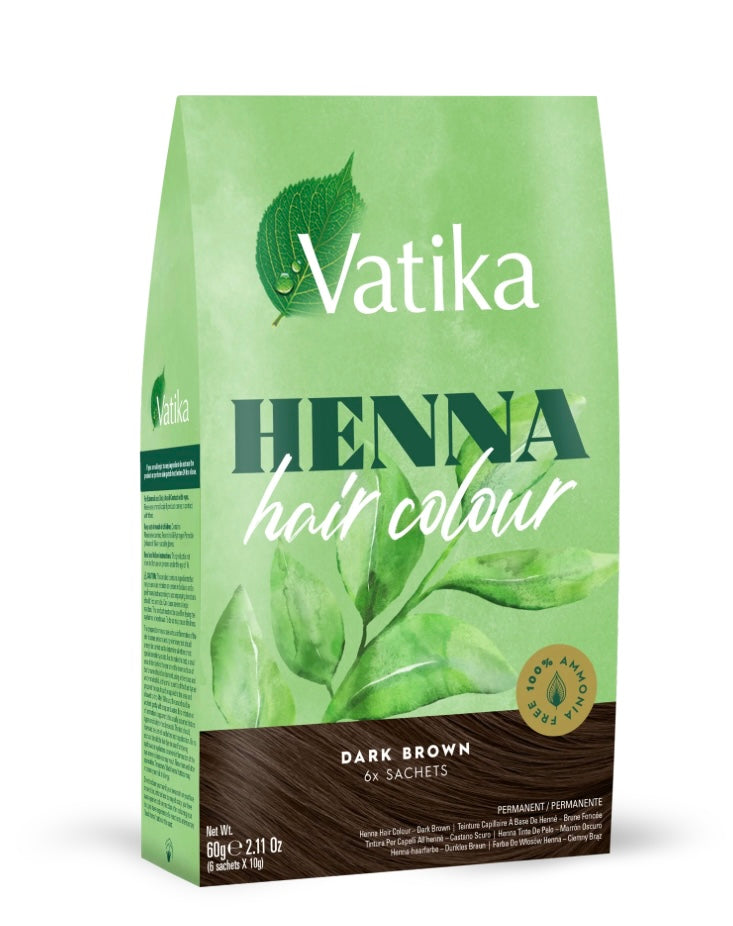 [5] Dabur Vatika Original Henna Hair Colour Powder | NO AMMONIA |- 60g (6x 10g)