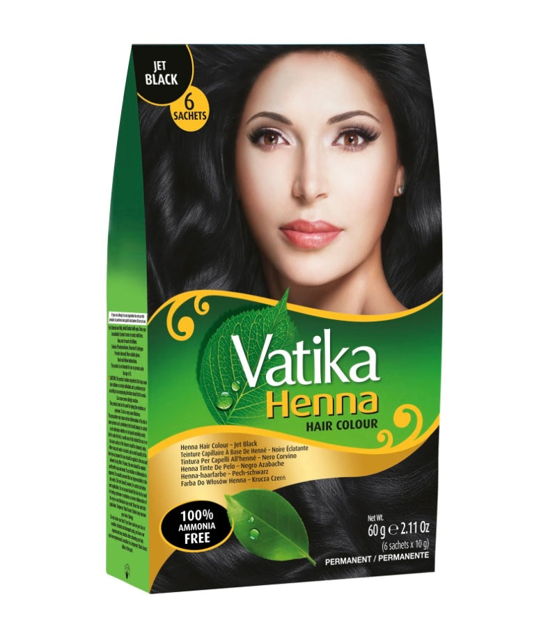 [5] Dabur Vatika Original Henna Hair Colour Powder | NO AMMONIA |- 60g (6x 10g)
