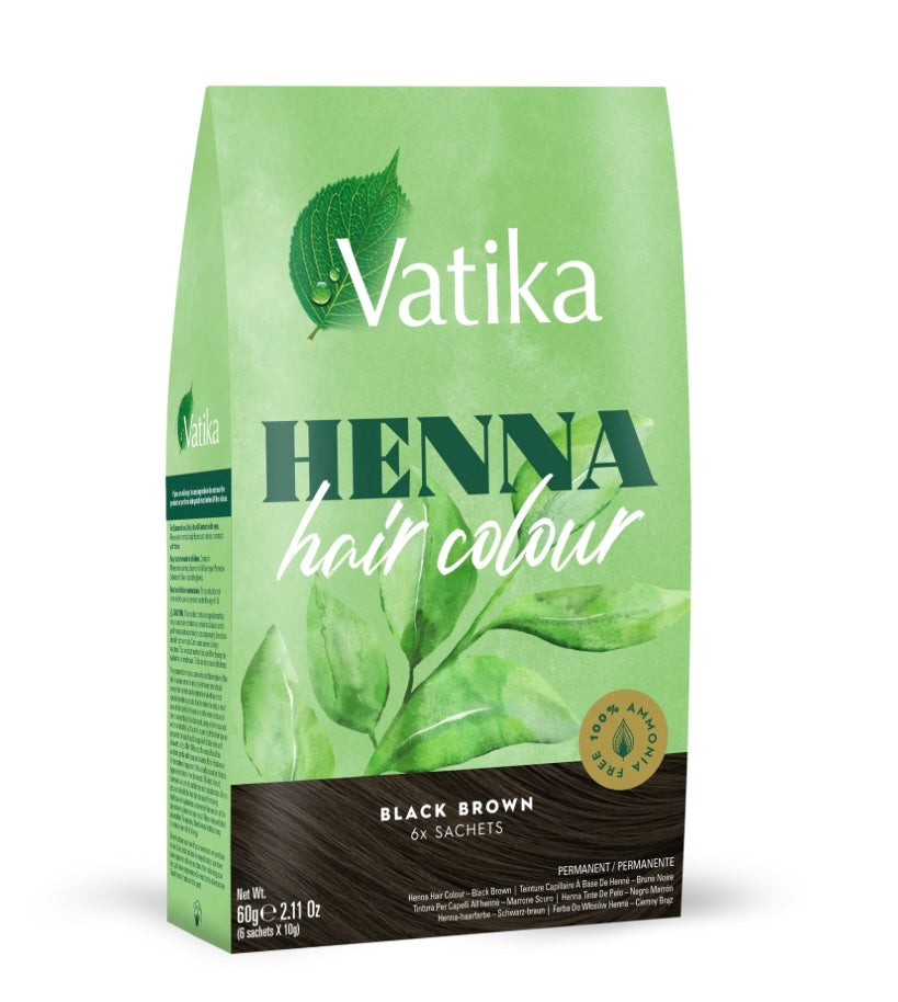 [5] Dabur Vatika Original Henna Hair Colour Powder | NO AMMONIA |- 60g (6x 10g)
