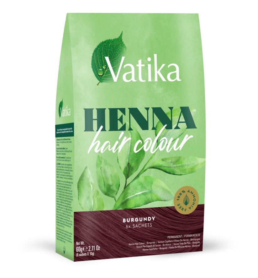 [5] Dabur Vatika Original Henna Hair Colour Powder | NO AMMONIA |- 60g (6x 10g)